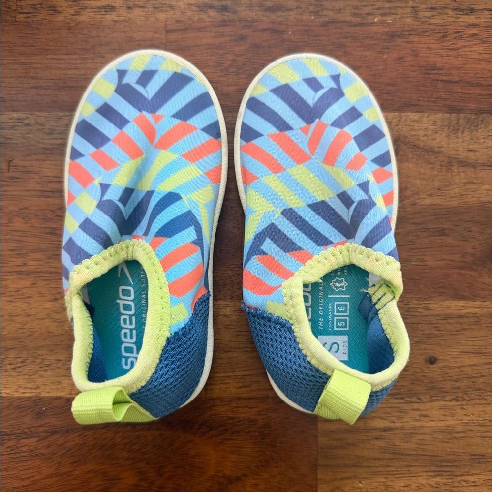 Speedo Kids Water Shoes - Blue, Yellow, and Orange